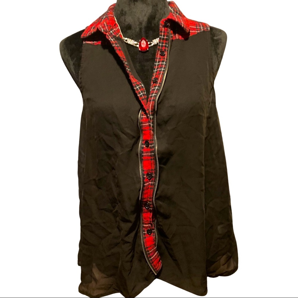Donating soon! XL sheer plaid blouse SEXY!